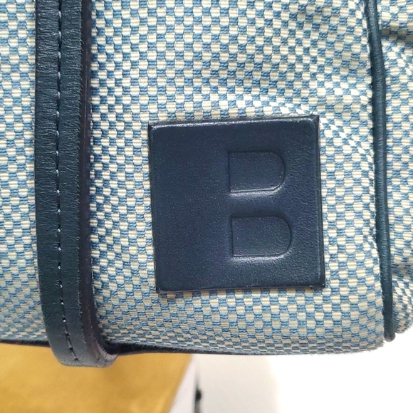 Bally small checkered bag Hand Bag Blue and White Canvas/Leather💙🤍 - Picture 6 of 17